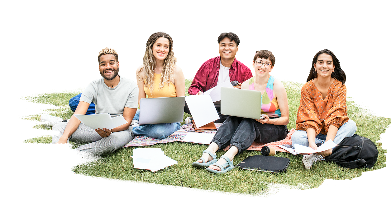 png-college-students-working-together-park-collage-element-transparent-background 2